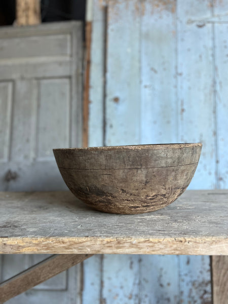 Huge Vintage Wooden French Bowl