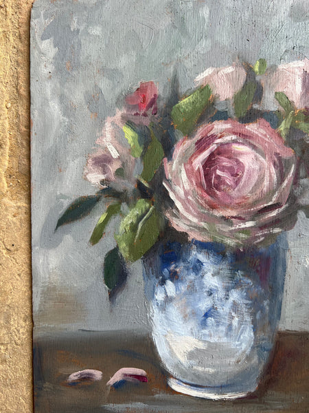 Beautiful Vintage Floral on Board