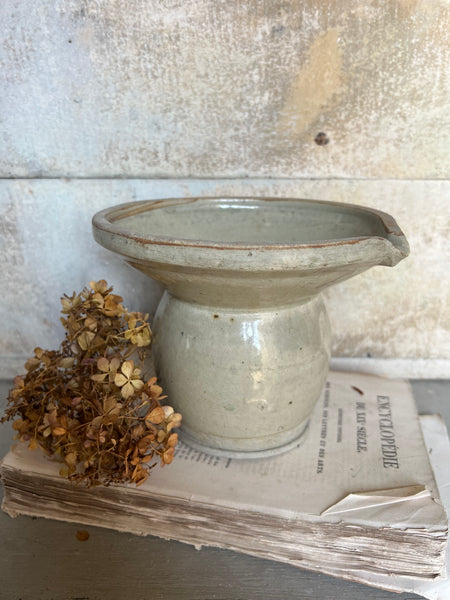 French Vintage Wide Neck Stoneware Pot