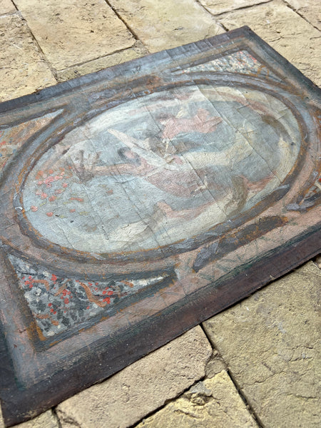 Antique French Religious Study on Canvas