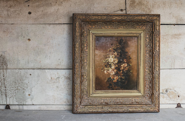 French Antique Framed Floral