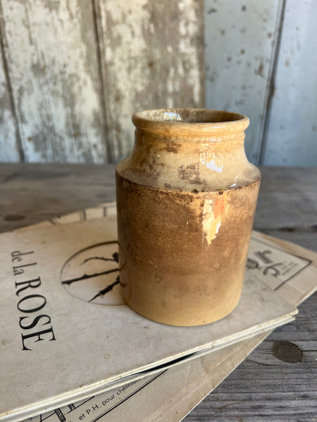 Large Antique Stoneware Crazed Churn