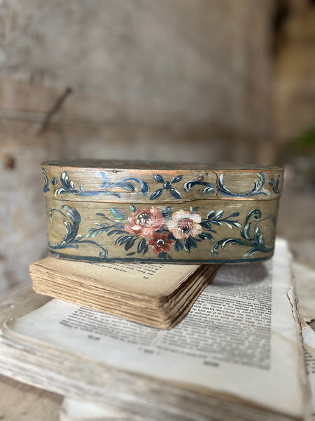 Antique 18C French Painted Wooden Box