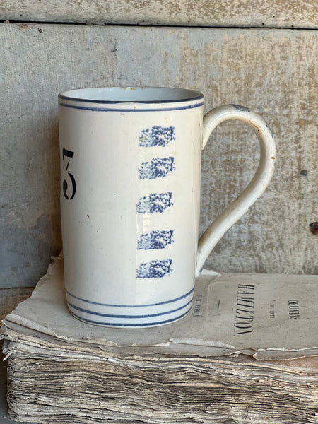Antique Numbered Spongware Mug