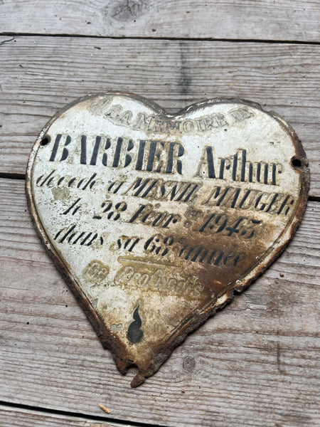 Vintage French Rustic Memorial Heart