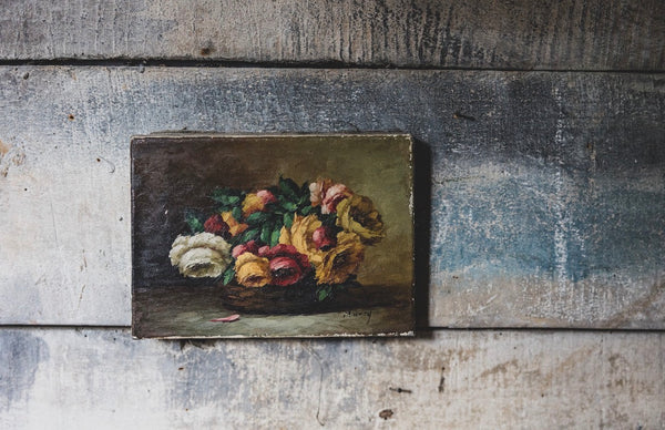 Dark Floral Oil on Canvas