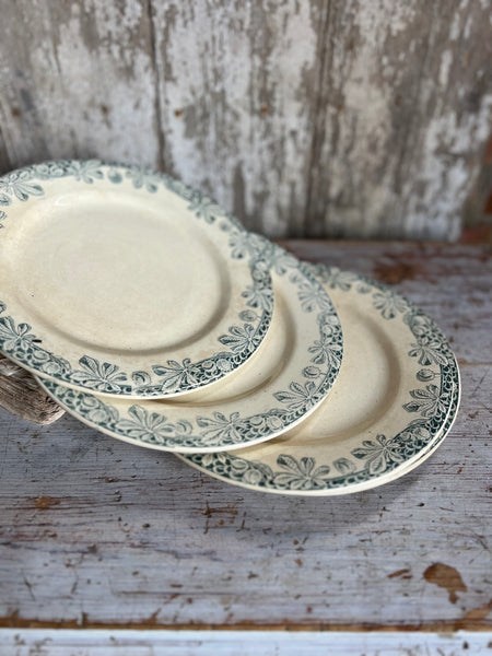 Antique French Conker Transferware Plates