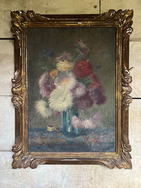 Beautiful Framed French Floral Oil