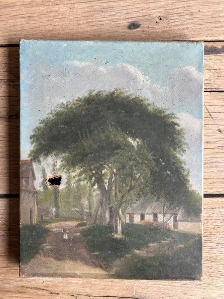 French Landscape Oil on Canvas