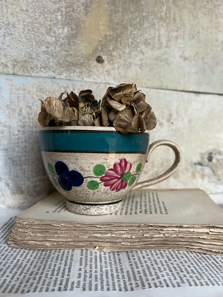 Floral Rustic Crazed Cup