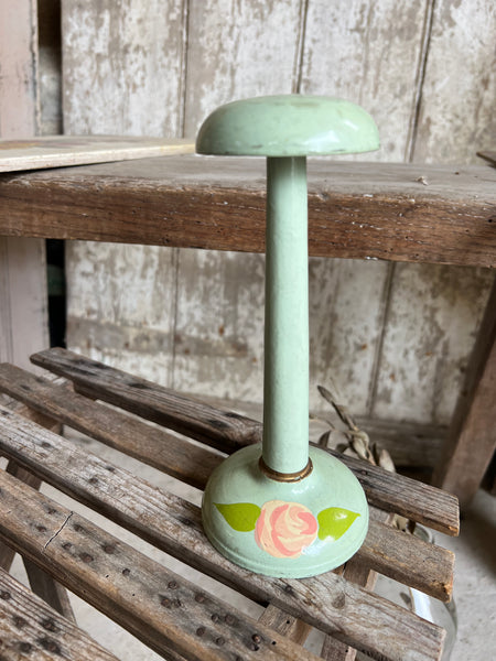 Green vintage Hand Painted Hat Stand