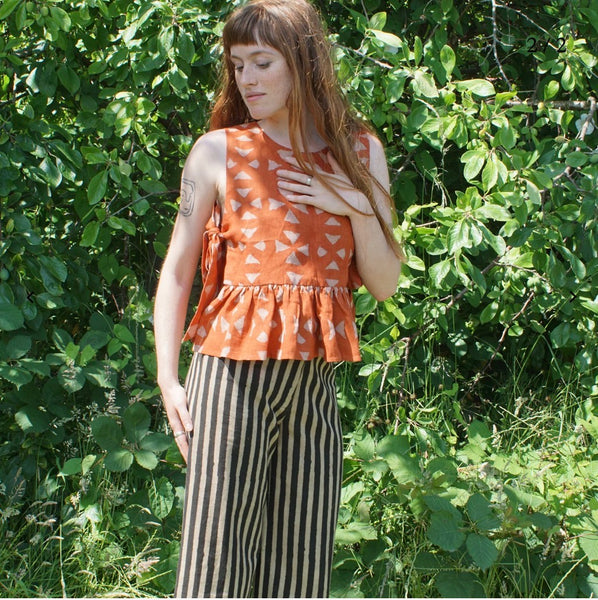 Hand Died Linen Top XS