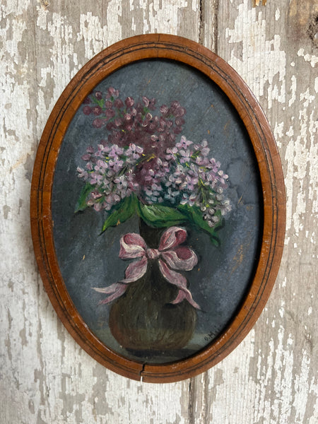 Small Framed Floral Oil Painting