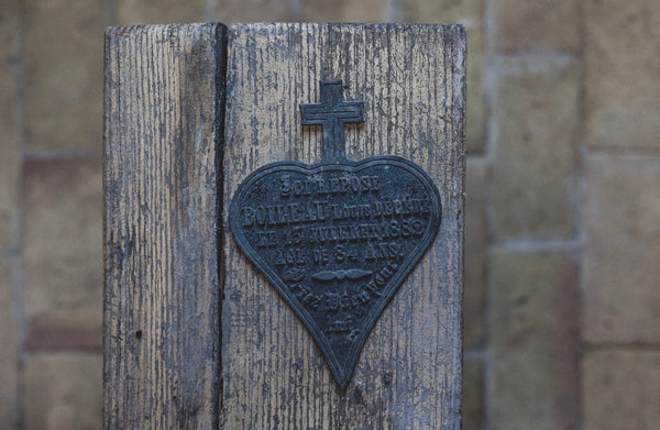 1893 Vintage French Rustic Memorial Heart