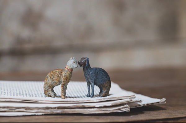Sweet Vintage Wooden Cat & Dog