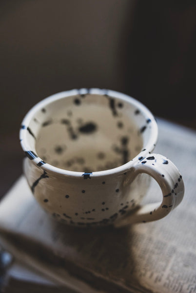 Artisan Handmade Mugs - Black Splatter