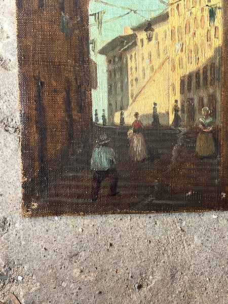 Sweet Town Scene on Canvas