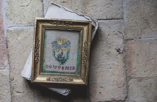 French Antique Framed Souvenir