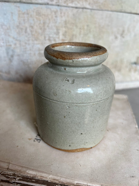 French Vintage Mustard Stoneware Jar
