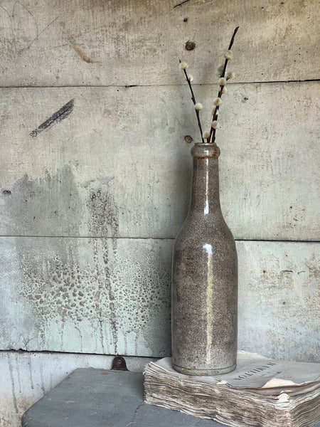 French Vintage Stoneware Cider Bottle