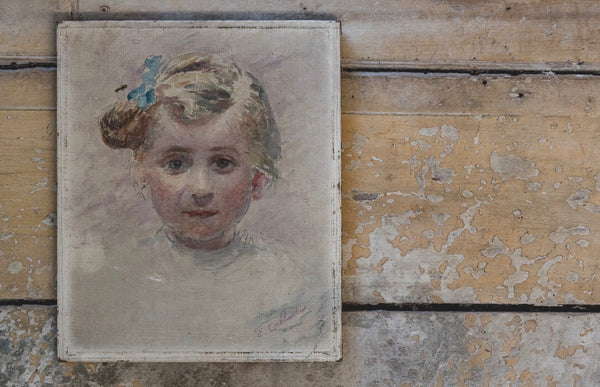 Vintage Child Portrait on Canvas