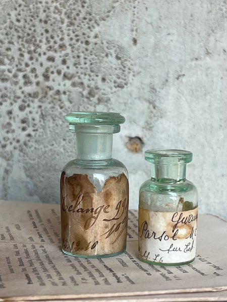 Simple Vintage French Chemist Bottles