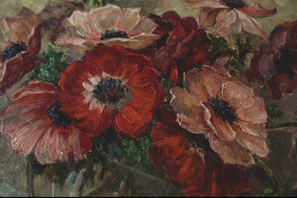 Beautiful French Floral Oil on Board