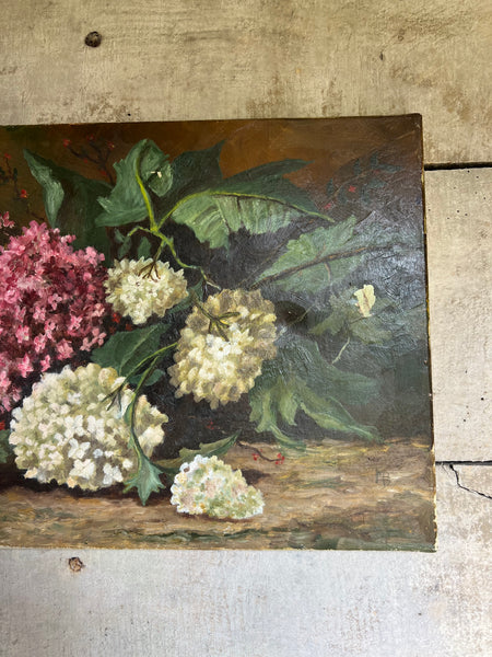 French Floral Oil on Canvas