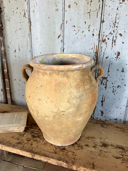 French Vintage Tall Huge Natural Earthenware Vase
