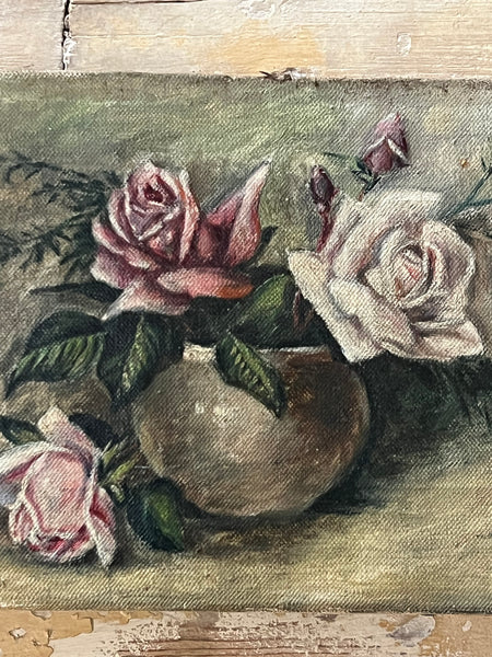 French Floral Oil on Canvas