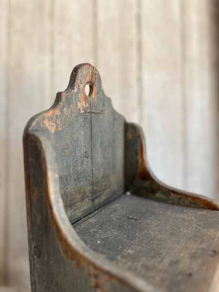 Folk art wooden salt box