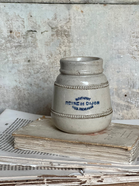 Branded French Stoneware Mustard Jar