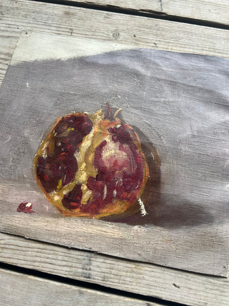 Beautiful Vintage Pomegranate Painting on Canvas