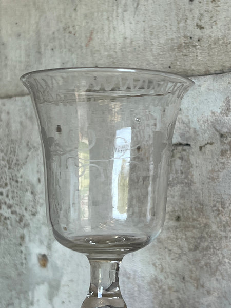 Vintage French Etched Glass