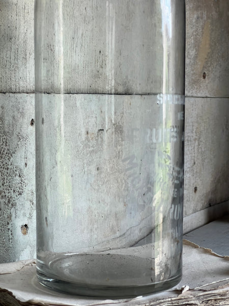 French Vintage Etched Glass Jar
