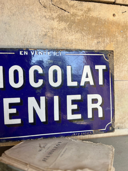 Original Chocolat Menier Enamel Sign