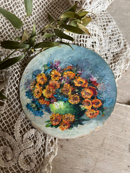 Small French Floral Oil Painting