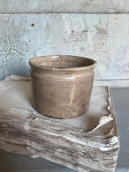 Small Buttery Antique Confiture Pot