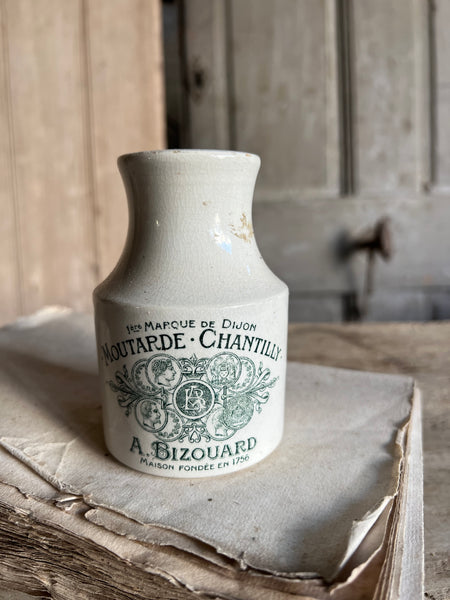 Branded Moutarde Chantilly Stoneware Mustard Jar