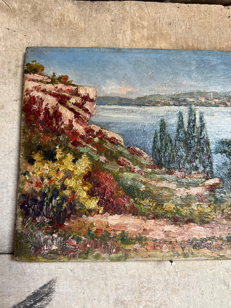 South of France Landscape Oil on Board