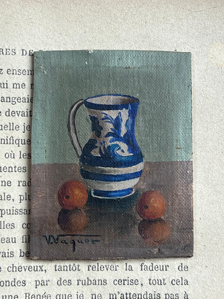 Miniature French Oil Painting