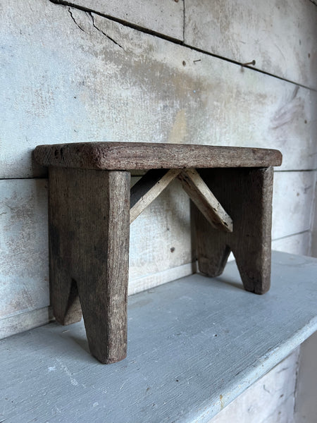 Little Vintage Rustic French Stool