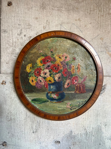 Beautiful Framed French Floral Oil