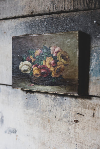 Dark Floral Oil on Canvas