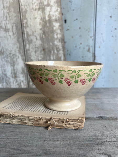 Large Buttery Stencilled Rustic Digoin Cafe Au Lait