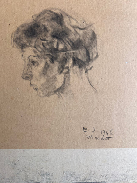Vintage Sketched Portrait 1948