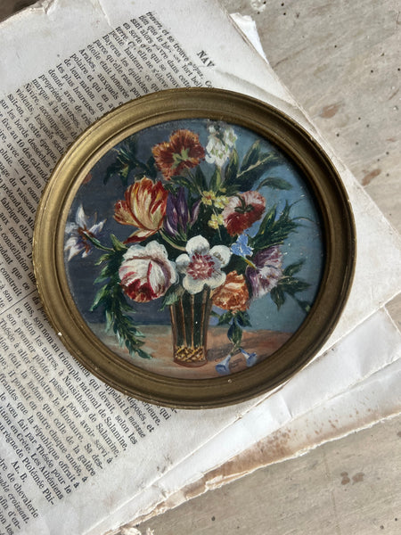 Small Framed Floral Oil Painting