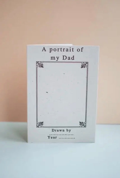 Portrait of My Dad Colour in Letter Press Fathers Day Card