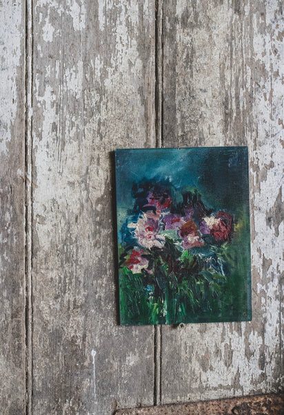 Floral Oil Painting on Board