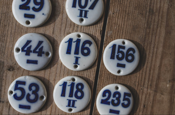 French Vintage Ceramic Numbers